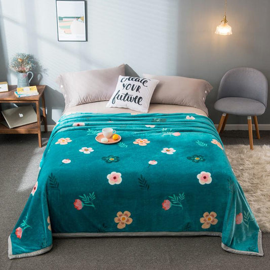 Winter Bed Blanket, Coral Fleece Embossed Sofa Blanket, Double-sided Plus Fleece Warmth, Breathable Blanket, Bed Sheet, Nap Blanket