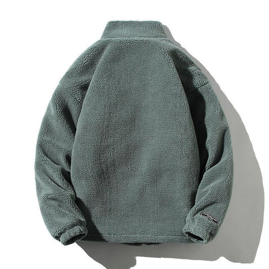 Winter Men's Padded Jacket Stand-up Collar Short Youth Lamb Wool Cotton Jacket Korean Version of The Trend Ins Style Cotton Jacket