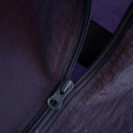 Summer Stitching Contrast Color Drawstring Zipper Cardigan Hooded Thin Sunscreen Jacket Women