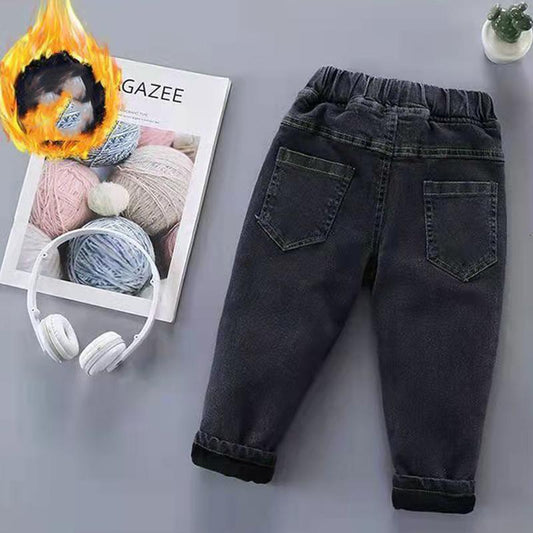 Girls' Trousers Children's Outer Wear Winter Clothes Winter Clothes Baby Girls Plus Velvet Thick Trousers