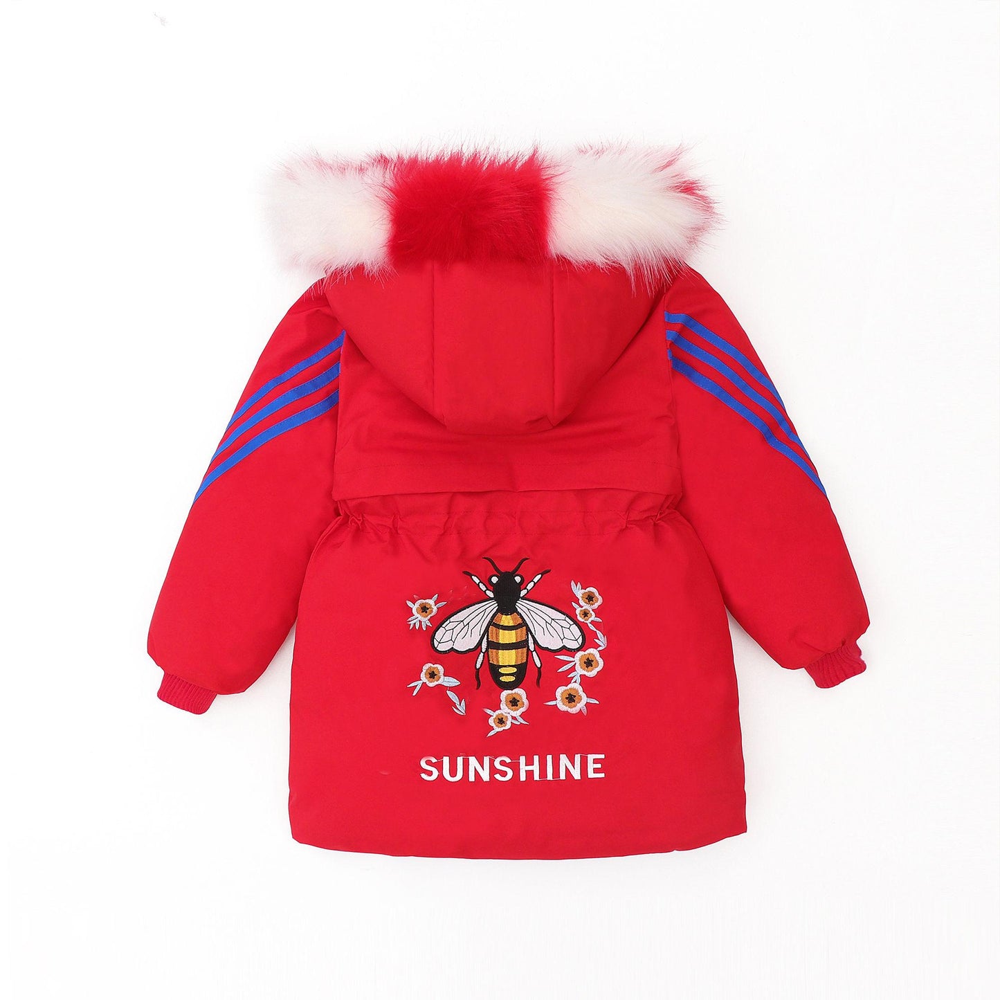 Winter Padded Warm Girls' Padded Jacket New Medium and Large Children's Padded Jacket Children Medium and Long Padded Jacket Little Girl Padded Jacket