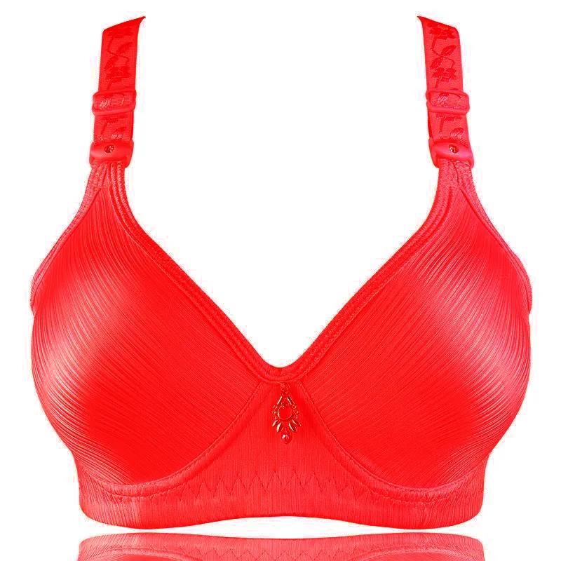 Thin Large Size Brushed Glossy Cotton Push-Up No Steel Ring Seamless Women's Underwear Bra