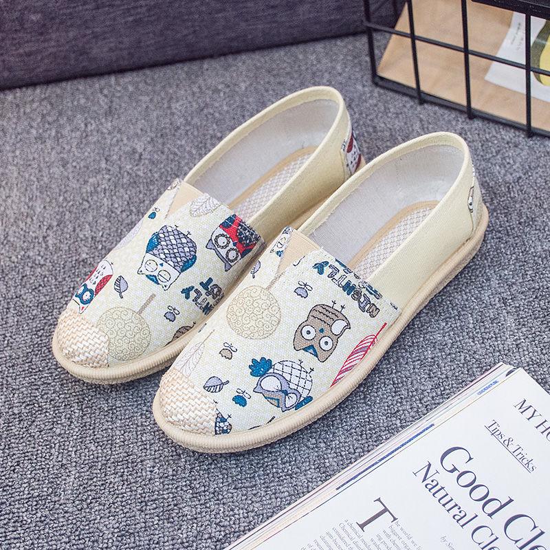 Summer Women Flat Shallow Loafers Canvas Shoes Fabric Female Casual Shoes Comfortable Breathable Ladies Mother Sewing