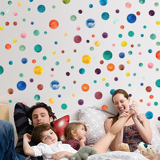 Color Circle Three Generations Removable Bedroom Living Room Combination Wall Stickers