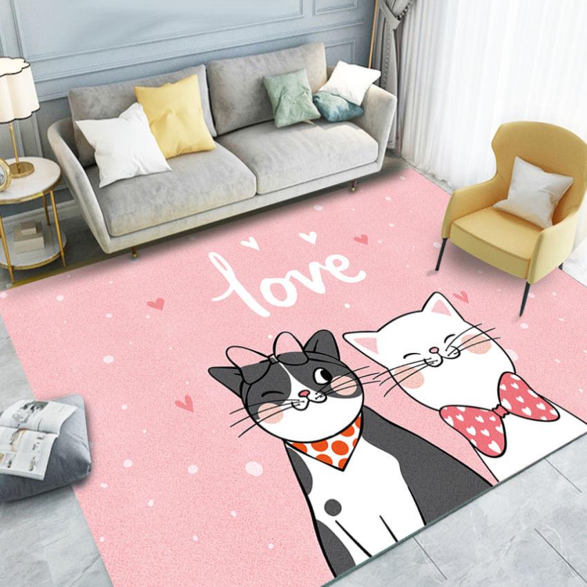 Carpet Bedroom Cute Full Bed Bedside Blanket Ins Wind Girl Heart Living Room Coffee Table Blanket Cartoon Floor Mat