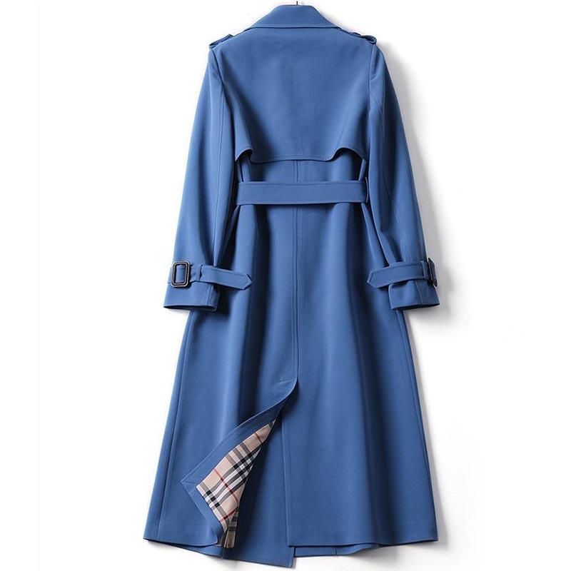 Women's Mid-length Windbreaker Spring and Autumn Plus Size British Style Coat Over The Knee Coat