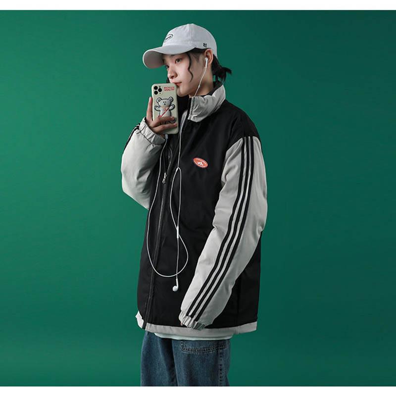 Two-sided Cotton-padded Jacket Winter Style Stand-up Collar Loose and Thick Cotton-padded Jacket Quilted Jacket Bread Jacket