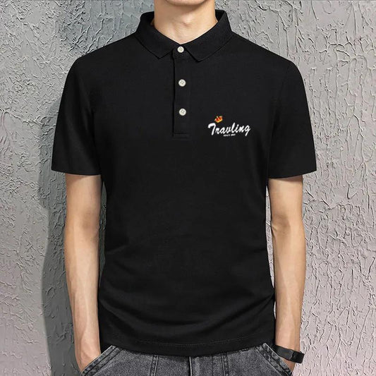 Summer Lapel Short-sleeved T-shirt Fashion Shirt Collar Shirt Trendy Male T-shirt