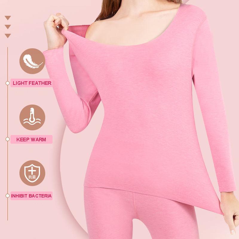 Winter Women's Seamless Thermal Underwear Set Double-sided Sanding Self-heating Autumn Clothes Women Plus Velvet