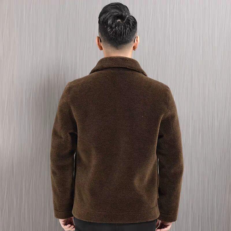 Men's Winter Fur Coat Fur Coat Imitation Lamb Hair Short Leather Sheep Shearing Coat Thick Jacket