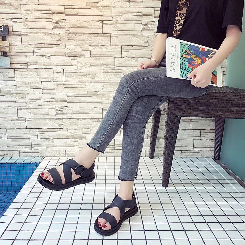 Solid Color Soft-soled Sandals Women's Summer Outer Wear Non-slip Wear-resistant Sandals