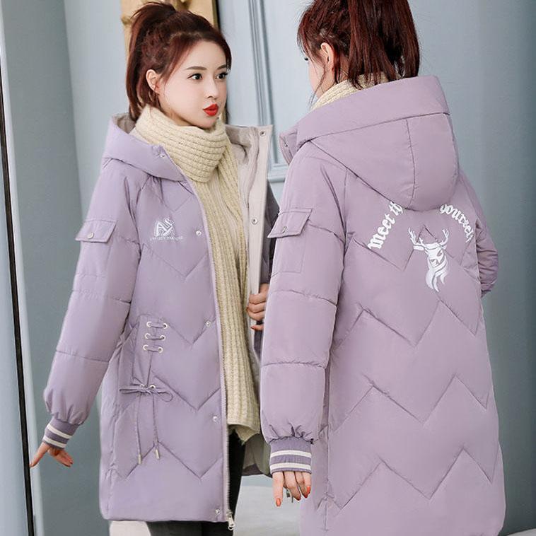 Mid-length Down Down Padded Jacket Women Loose Plus Size Padded Jacket Winter Coat Bread Coat Coat