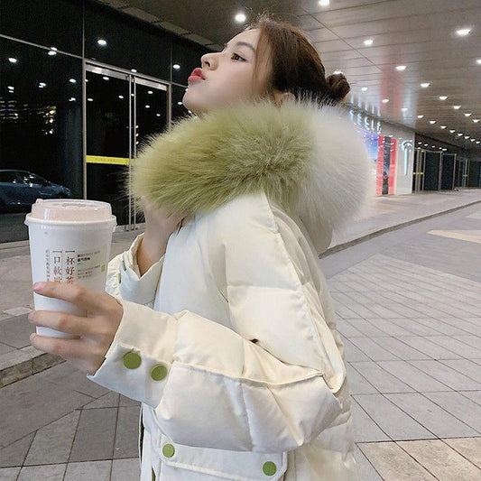 Over The Knee Mid-length Cotton Women's Jacket Winter Cotton Jacket Thick Cotton Jacket Loose Bread