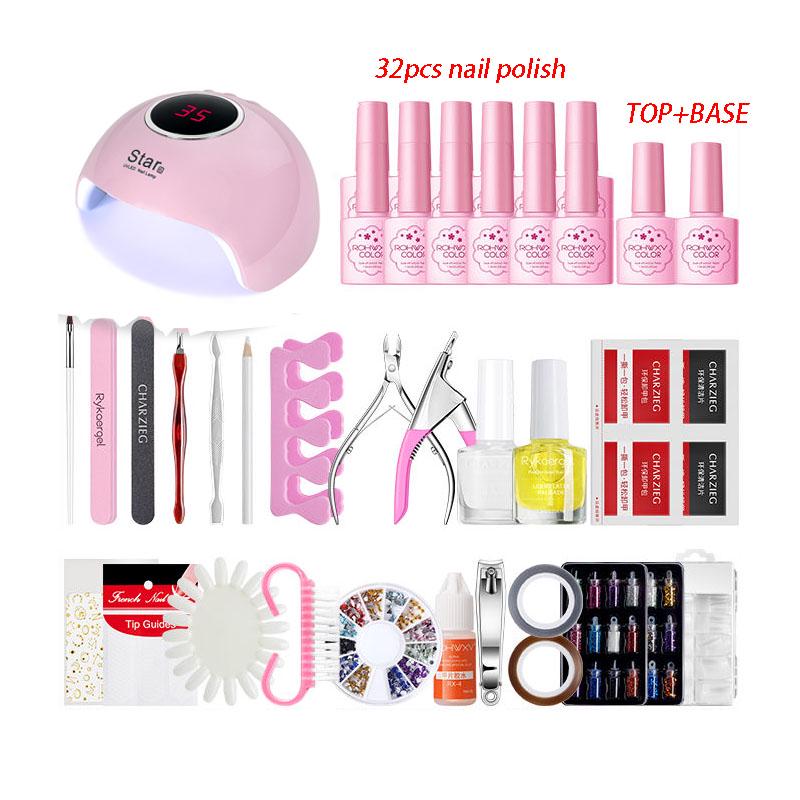 Nail Set 36W UV LED nail Lamp Dryer Soak Off Nail Gel Polish Kit Manicure Kit Nail Art Tools set