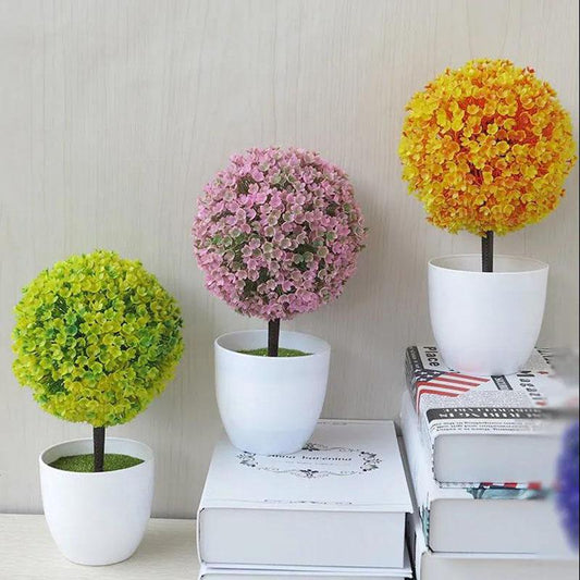 Home Garden Decor Fashion Multicolor Artificial Plastic Plant Bonsai