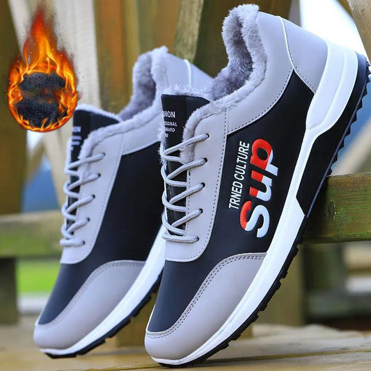 Men's Shoes Winter Plus Velvet Thick Warm Cotton Shoes Waterproof Sports Casual Shoes Soft Bottom Non-slip