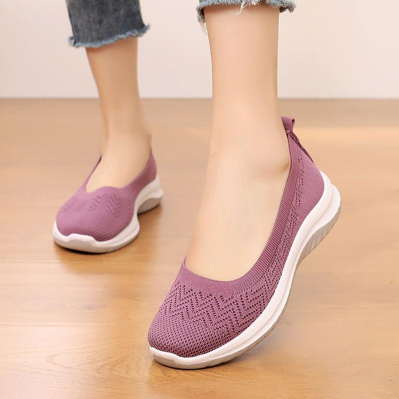 Spring Summer Women's Cloth Shoes Women's Breathable Soft Bottom Fashion Casual Non-slip Ladies Breathable Single Shoes