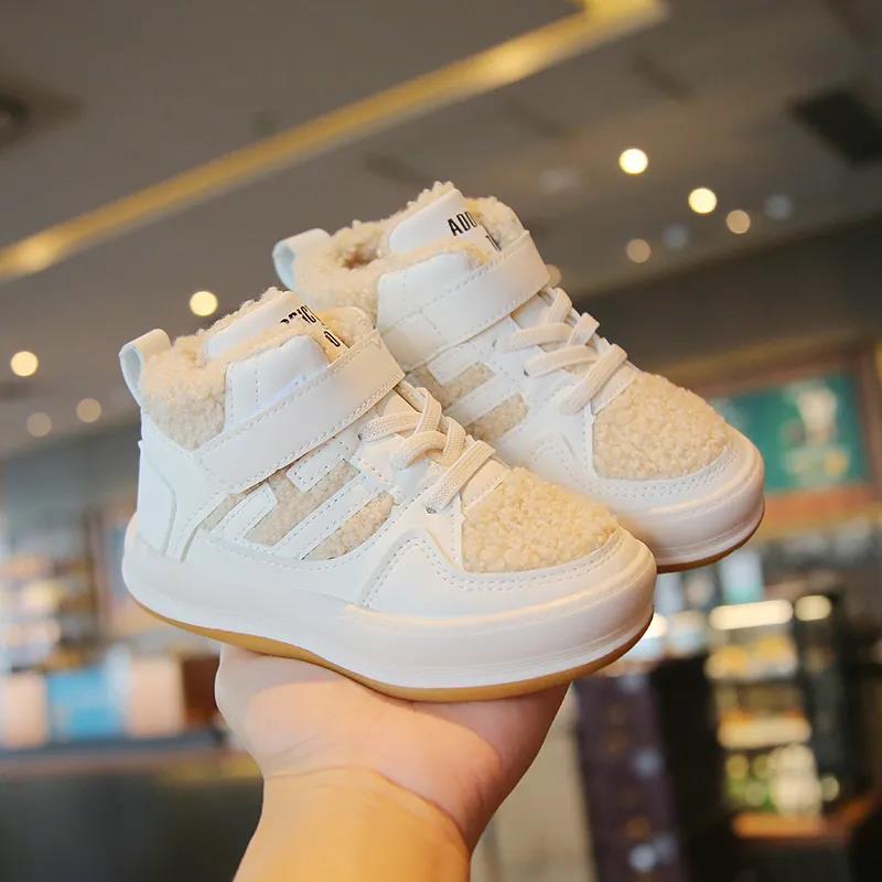 Girls' Cotton Shoes Plush Thickened Non Slip Children's Shoes Winter Girls' Snow Boots Children's Cotton Shoes Men's Two Cotton Shoes Cold Proof