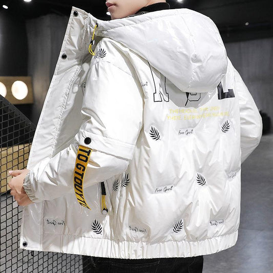 White Duck Down Winter Men's Student Hooded Jacket Youth Men's Lightweight Down Jacket