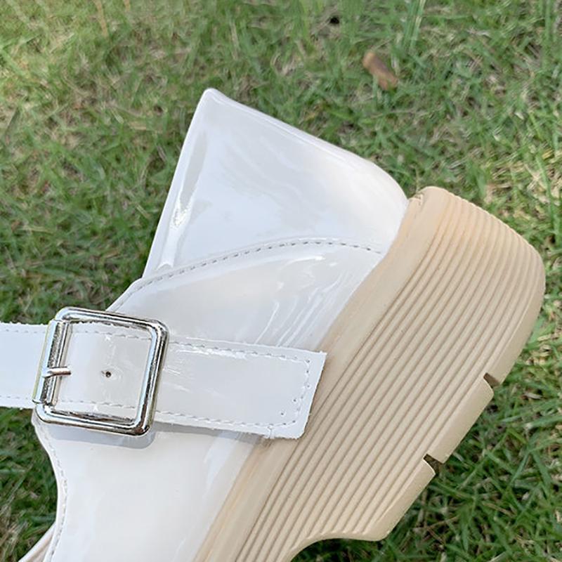 British Women's Summer Leather Shoes College Style Increased Platform Shoes Japanese Soft Girl Vintage Mary Jane Shoes