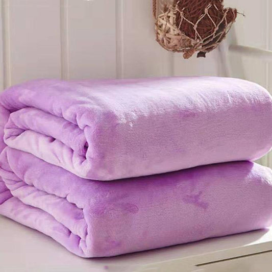 Winter Thick Double-layer Warmth Solid Color Blanket Four Seasons Bed Sheet Double Gold Mink Velvet Blanket Lunch Break Blanket Coral Velvet Bed Sheet