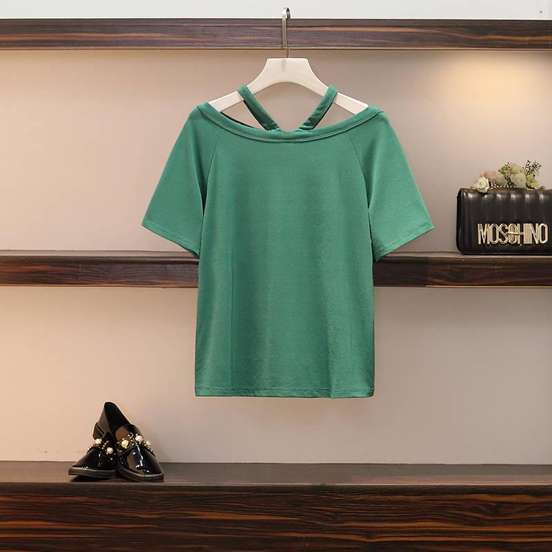 Women's Summer Short Sleeve and Irregular Long Skirt Two Large Slim Jumpsuit