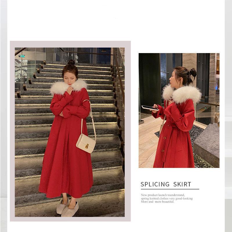 Lamb Velvet Jacket Windbreaker-style Cotton-padded Jacket Women's Korean Mid-length Section Plus Velvet Padded Fur Collar Winter Padded Jacket