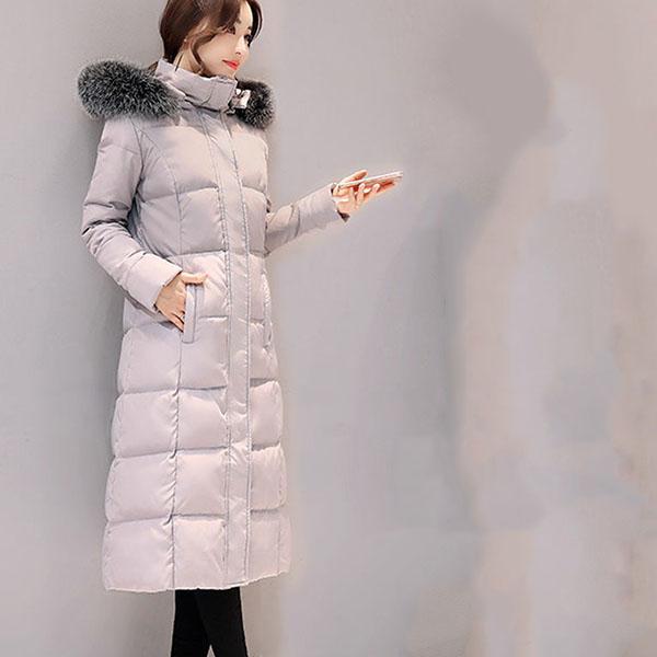 Women's Winter Hooded Cotton Coat Female Solid Color Loose Plus Size Thick Warm Long Down Jacket