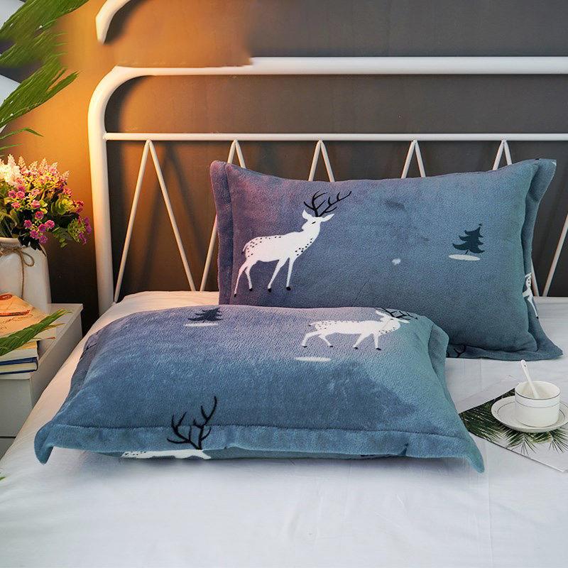 Flannel Pillow Case Pair of Adult Student Coral Fleece Pillow Case Pillow Case