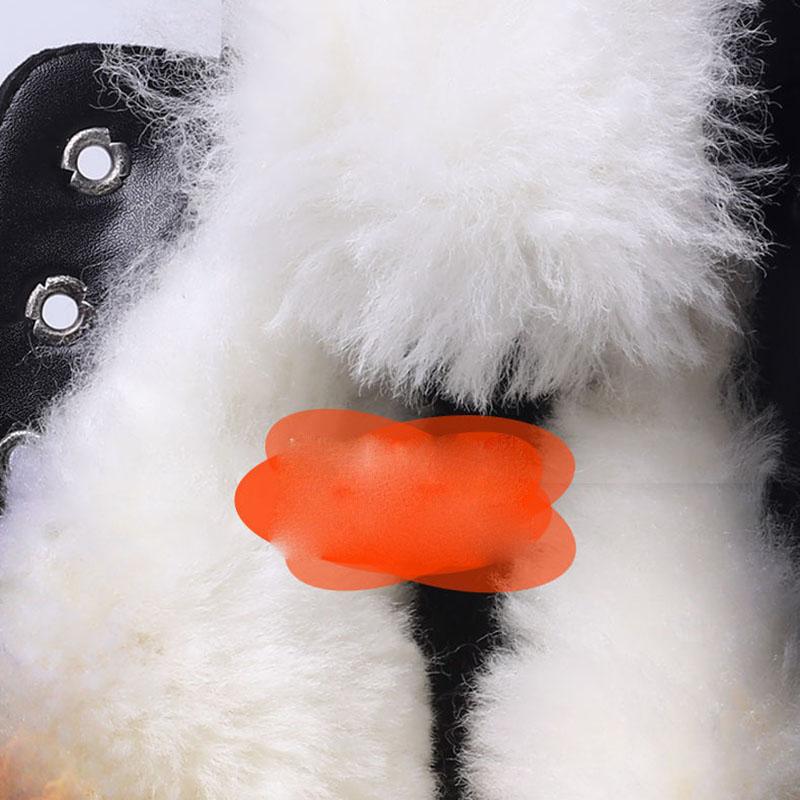 Leather Cotton Boots Men's Winter Non-slip Wool Boots Warm Cotton Shoes Men's Snow Boots Outdoor Combat Men's Boots