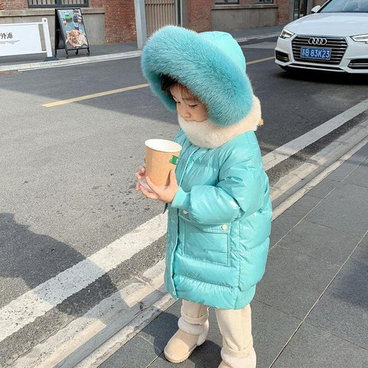 Girls' Winter Padded Coat Padded Coat Mid-length Warm Padded Coat