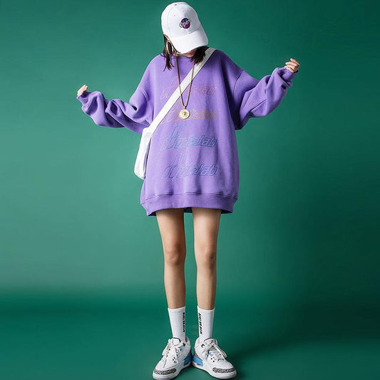 2021 Autumn Woman's Hoodies Oversize Female Loose Cotton Solid Women Sweatshirts Lady Fashion