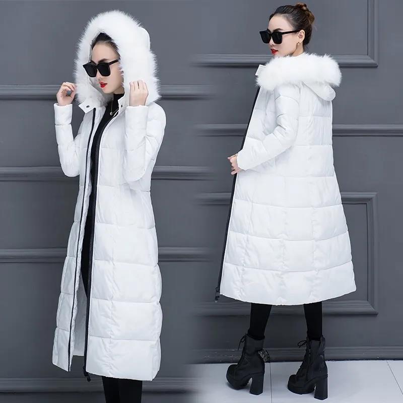Winter Women's Down Jacket Fashion Slim Padded Jacket Long Over-the-knee Down Jacket