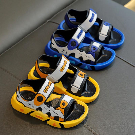 Summer Boys' Sandals Breathable Non-slip Large, Medium and Small Children's Soft Bottom Student Children's Beach Sandals