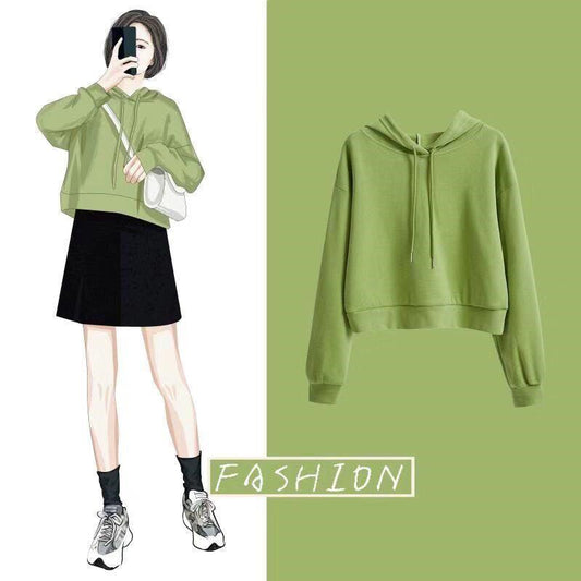Loose Oversize Hoodies Woman Sweatshirt Female Hoodies Short Sweat-shirts