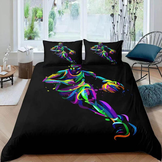 3D Print Character Football Trunk Bedding Is Set of Set of Pillow Sets of Home Supplies Bed Three-piece