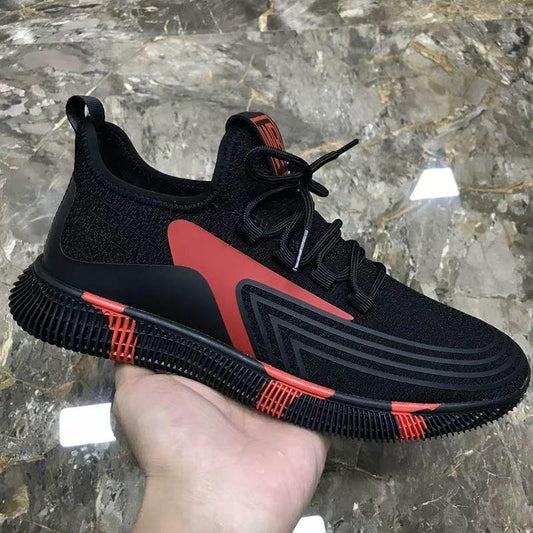 Fashion Men's Sports Shoes Mesh Casual Shoes Lace-up Men's Shoes Lightweight Vulcanized Shoes Walking Sneakers