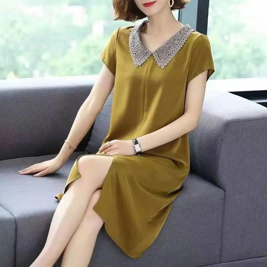 Mother's Dress Summer Women's Skirt Loose Mid-length Over-the-knee Skirt