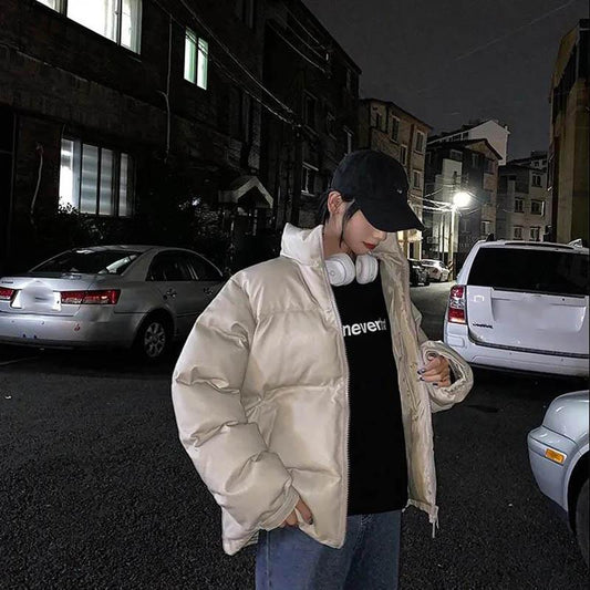 Loose Warm Cotton Coat Autumn and Winter Style Korean Students All-match Down Cotton Cotton Coat Jacket Women