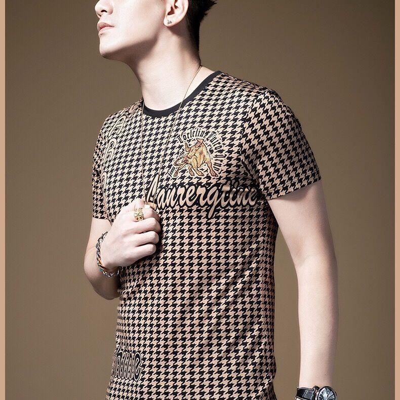 High-end Taurus Short Sleeve T-shirt Male Youth Print Half Sleeve