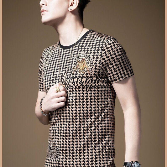 High-end Taurus Short Sleeve T-shirt Male Youth Print Half Sleeve