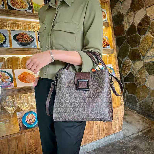 Bucket Bag Women's Large-capacity Printing One-shoulder Handbag Women's Outing All-match Simple Messenger Bag
