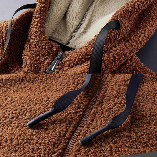 Autumn Plus Velvet Thick Men's Sweater Loose Large Size Lamb Velvet Sweatshirts Jacket Hooded Cardigan Top