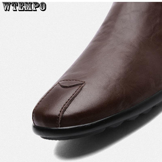 Breathable Leather Flats Loafers Men Casual Shoes Luxury Fashion Shoe