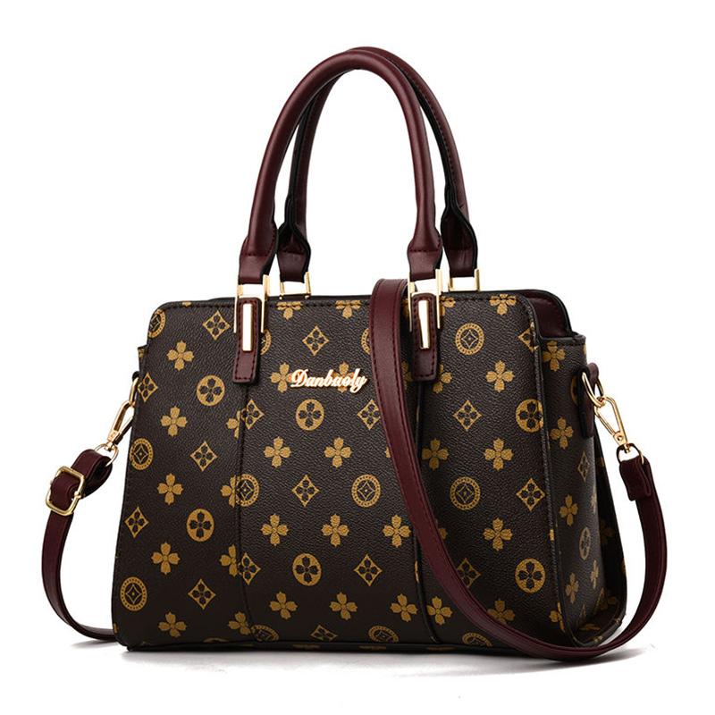 Genuine Leather Texture Ladies Bag Spring and Summer Fashion All-match Female Bag Mother Handbag Messenger Big Bag