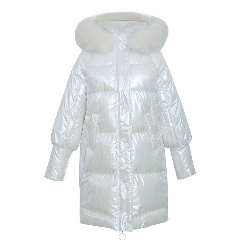 Glossy Cotton Clothes Women's Bread Clothes Female Students Korean Version of Loose Cotton-padded Coat In The Long Thick Padded Jacket Coat