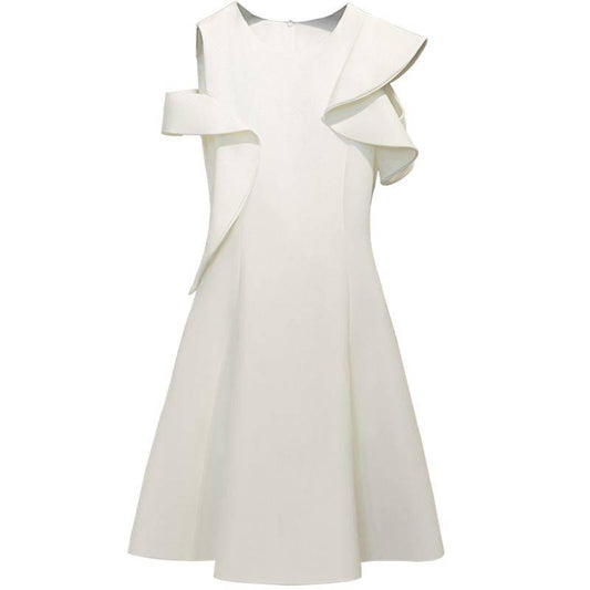 Summer Lady High-grade Off-the-shoulder Sleeveless Dress Pleated Dress Party Evening Dress