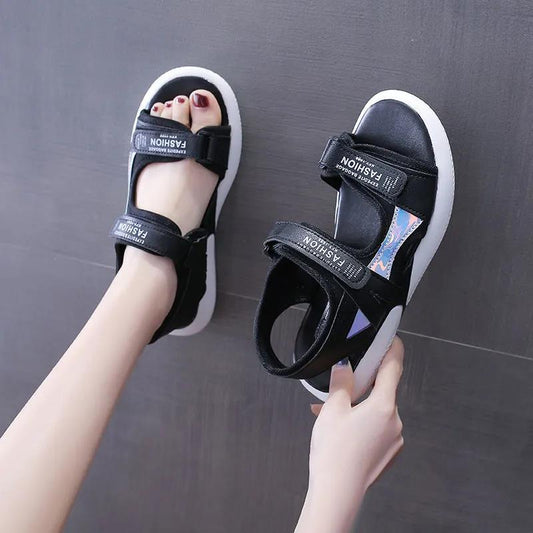 Sports Sandals Women's Non-slip Light All-match Casual Net Red Sponge Cake Thick-soled Beach Shoes Colorful Decorative Ladies Sandals
