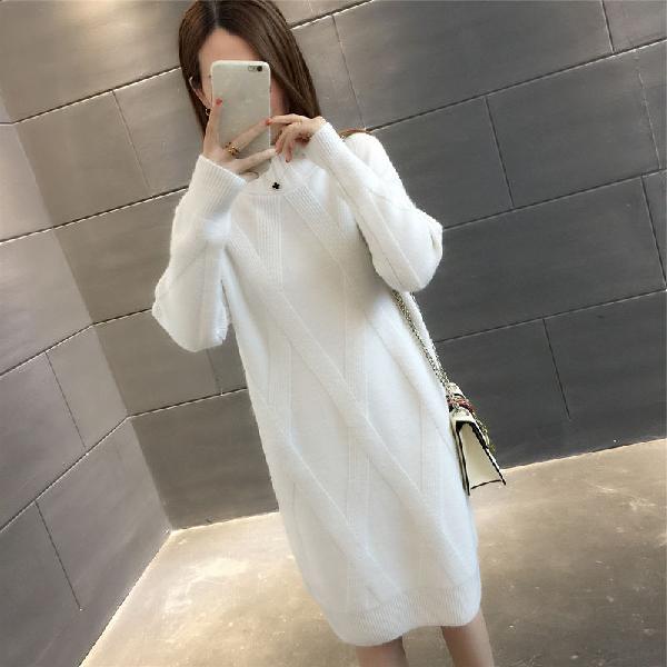 Sexy Slim Sweater Dress Women Female Bodycon Warm Dress Long Sleeve Robe Basic Knitted Dress