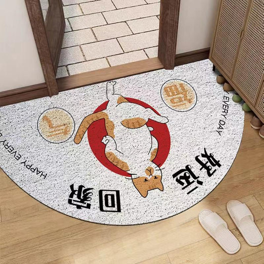 Semi-circular Wire Ring Home Door Household Door Pad Bathroom Kitchen Door Waterproof Sand Mat 50 * 80/60 * 90cm Carpet